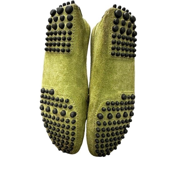MANOLO BLAHNIK Roadster Green Suede Driving Loafers Mocs Terry Lined Sz 37 - Picture 7 of 9